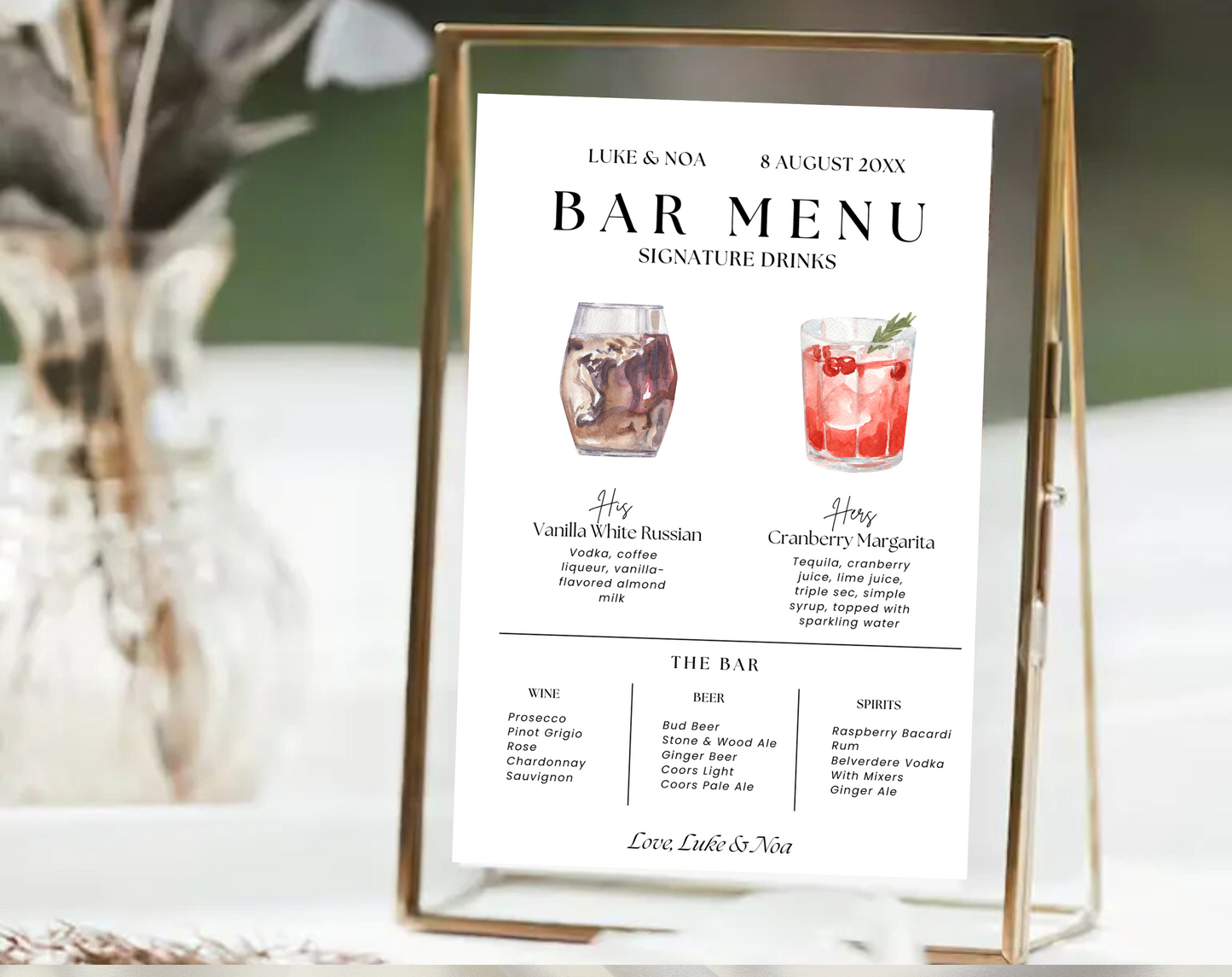 Signature Drink Menu