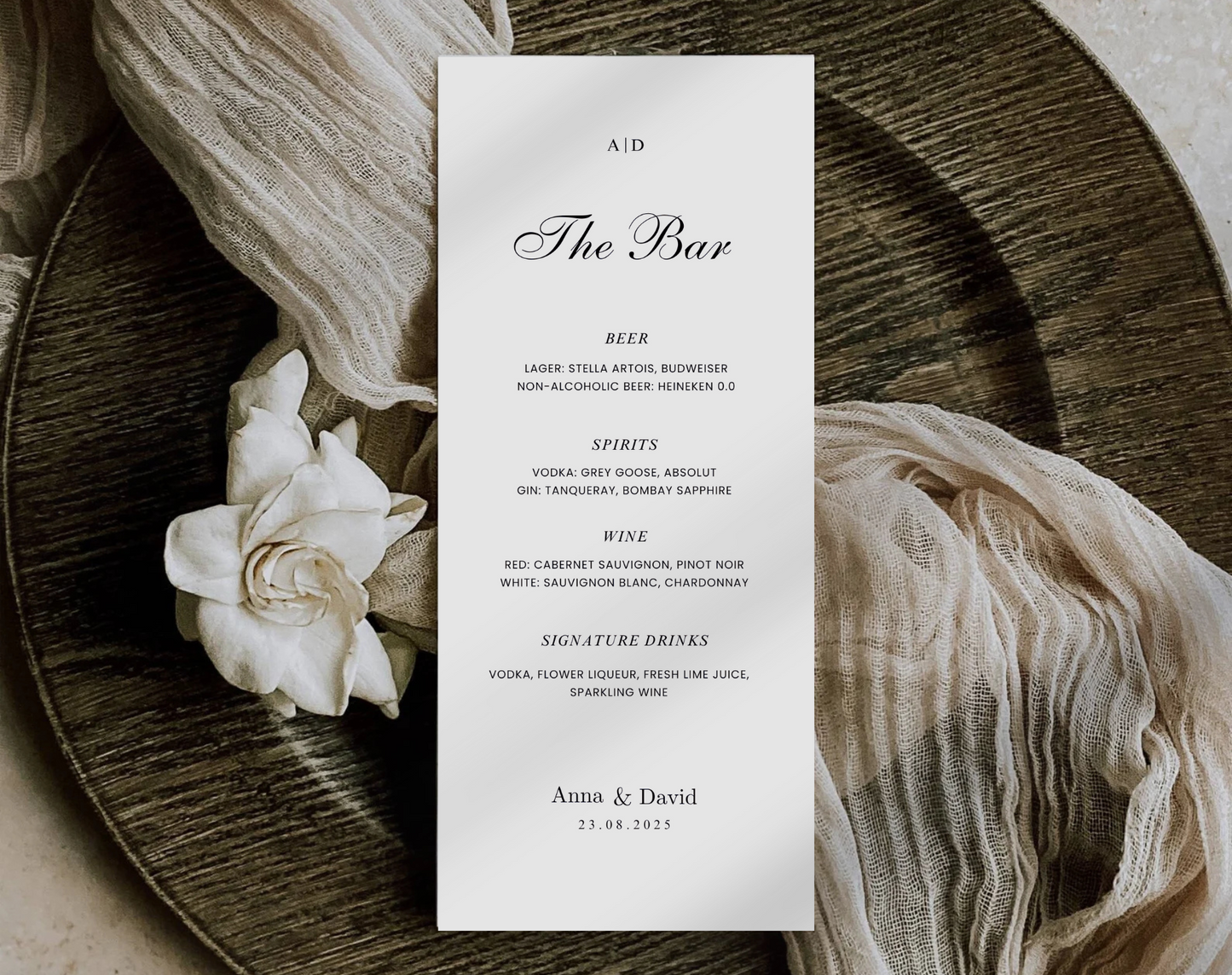 Customizable Bar Menu – Editable Canva Template for Weddings, Parties, & Events, Printable Cocktail Menu
