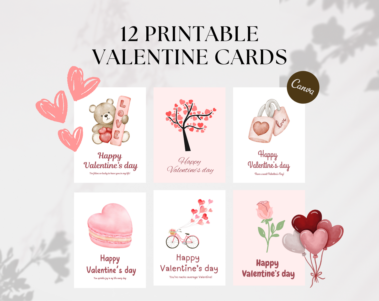 12 Printable Valentine Cards - Perfect for Your Loved Ones!