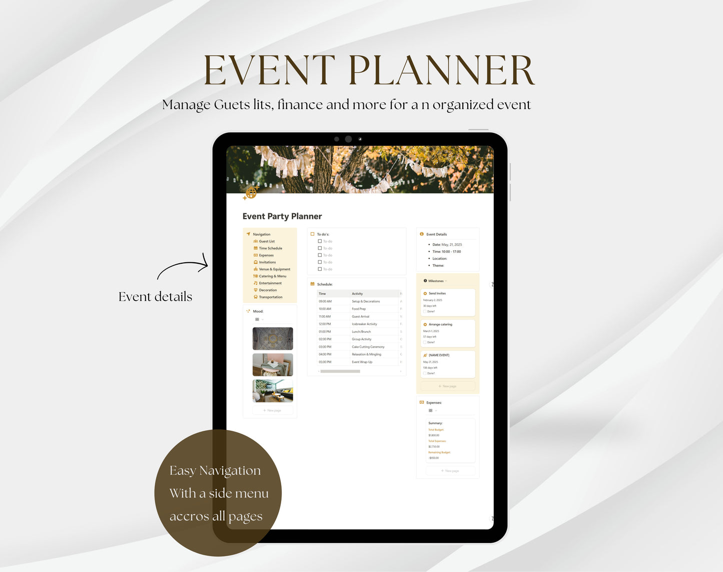 Ultimate Event Planner - Digital Notion Template for Stress-Free Event Planning