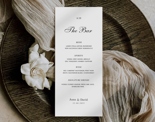 Customizable Bar Menu – Editable Canva Template for Weddings, Parties, & Events, Printable Cocktail Menu