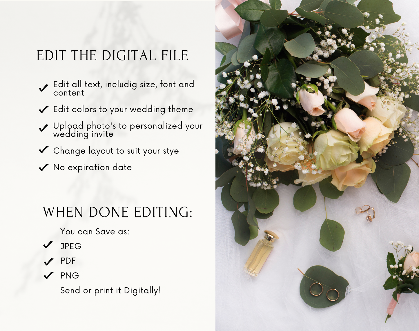 Botanical Wedding Bar Menu Template | Editable Drink Sign | Greenery Wedding Drink Menu | Custom Wedding Bar Sign | Instant Download