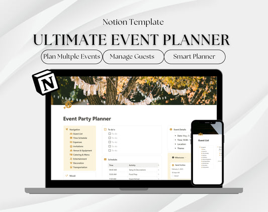 Ultimate Event Planner - Digital Notion Template for Stress-Free Event Planning